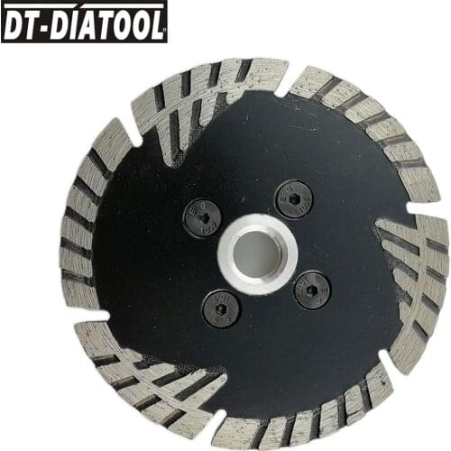 DT-DIATOOL 1pc Hot Pressed Diamond turbo Saw Blade with Slant Protection Teeth Cutting Disc for Concrete Brick Granite Marble 4"