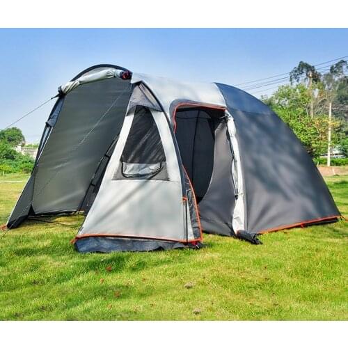 3-4 Person Large Camping Tent Separate Dual Layer Family Party Travel Tent 4Season 1Room 1Hall Outdoor Sunscreen Waterproof Tent