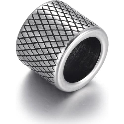 Stainless Steel Bead Netlike Polished 8mm Large Hole Metal Beads Charms for DIY Bracelet Jewelry Making Accessories