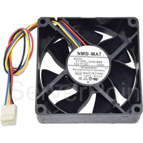 For NMB-MAT 3110RL-04W-B86 8025 DC12V 0.65A 80*80*25MM Four Lines PWM Temperature Control Fan Well Tested