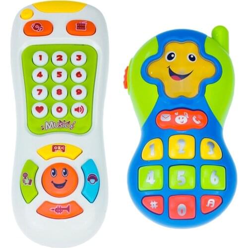 Baby Toys Mobile Phone TV Remote Control Early Educational Electric Simulation Music Sound Light Toy For Infant Stop Cry Sleep