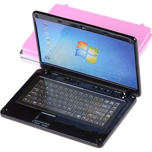 Diy 1:12 Dollhouse Laptop Computer Miniature Cute Simulation Alloy Fashion Crafts Dollhouse Decoration Accessories