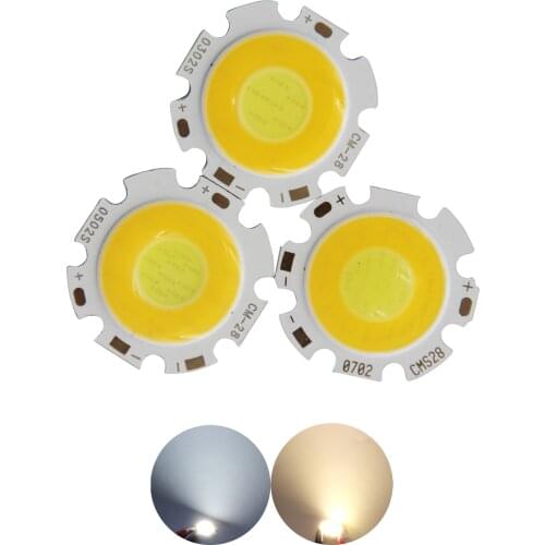 Double color 3000-6500K dimmable 28mm Round LED COB chip Light Source Module 3W 5W 7W COB led bulb lamp for led spotlight bulb