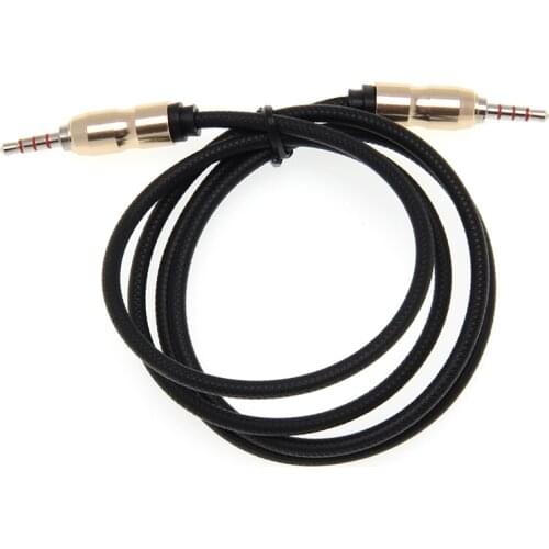 Jack Audio Cables Jack 3.5 Mm Male To Male Cloth Audio Aux Cable for Car Headphone Speaker 4 Pole Wire Line Aux Cord 50pcs/lot