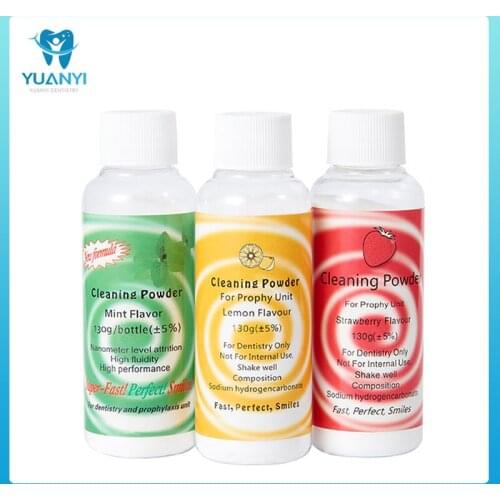 130g Teeth Whitening Essence Dental Cleaning Powder Mint Lemon Flavor Essen Air Jet Flow Polishing Plaque Stain Removal