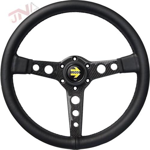 Carbon Spoke Racing Styling Steering Wheel 350mm Flat Dish Sport Steering Wheel