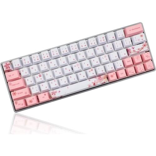 Dye Subbed Japan character PBT Keycap 73 Keys OEM Profile Key cap For MX Switches dz60/GK64/Annie /poker keyboard Sakura Keycaps