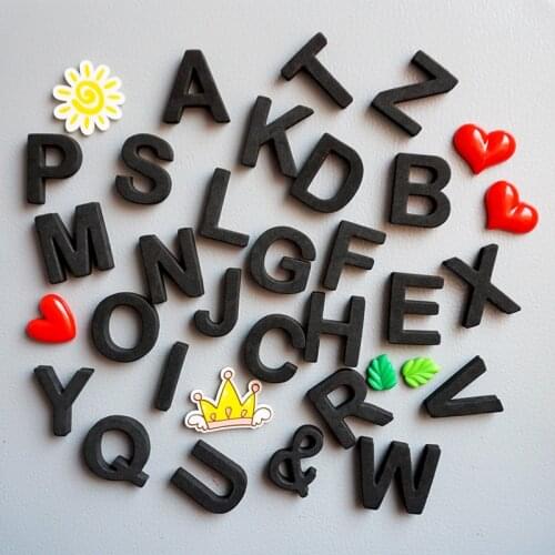 Nordic style black alphabet fridge magnets English letter refrigerator magnetic stickers messages holder home decor