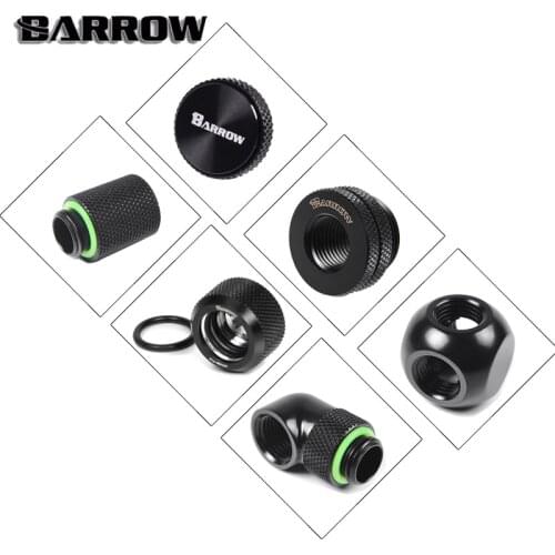BARROW Black Version Metal Fitting Computer Connector use for Water Cooling System Extend Fitting 45-90 Angle Cable Adapter P