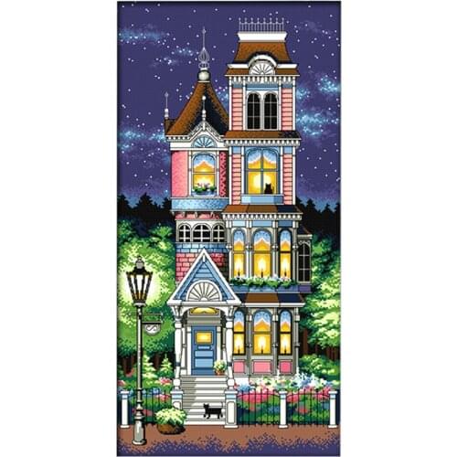 Stamped & Counted Cross Stitch Kits Evening Landscape for Children Gifts DIY
