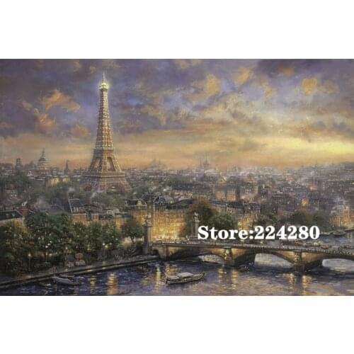 Paris night view Needlework Sets Cross stitch 14CT Unprinted Embroidery kits Arts Cross-Stitching,DIY Handmade Home Decor