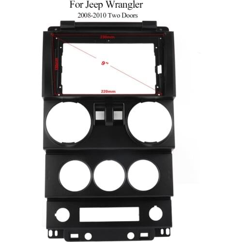 New Black Trim Fascia Frame For Jeep Wrangler 2008-2010 2 Doors Refit Car Android 9"Radio Navigation DVD Mounted Dashboard