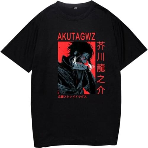 New Arrival Bungo Stray Dogs T Shirt Women Harajuku Anime Clothes Short Sleeve White Graphic Top Tee Summer