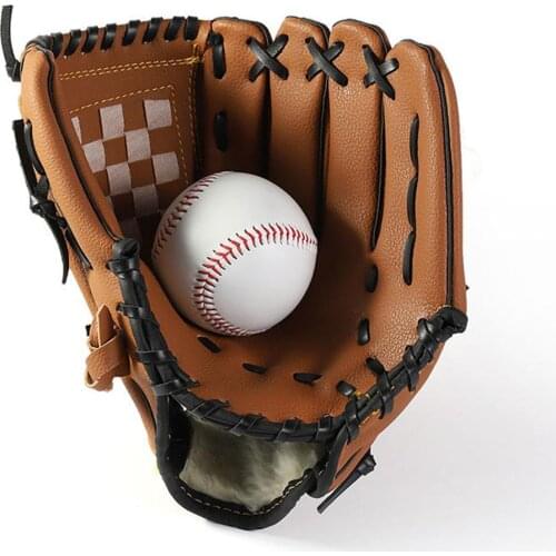 1pc Durable Outdoor Sports Baseball Gloves Thicken Leather Left Hand Practice Training Softball Gloves for Child Adult Unisex