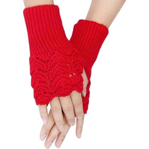 Fashion Solid Color Women Winter Warm Fingerless Gloves Hand Warmer Arm Crochet Knitting Faux Gloves Mittens