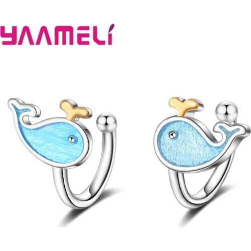 Lovely Animal Shape Design Popular Stud Earrings Hot Selling Pure 925 Sterling Silver For Women Ladies Dolphin Jewelry
