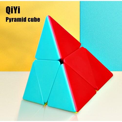 QiYi 2x2 Pyramid Cube Professional Magic Speed Cubes Stickerless Puzzle 2x2x2 Cube Education Toys For kids Gift