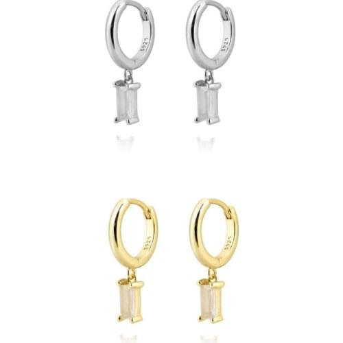 Silver Gold Color White Drop Earring Piercing Zircon Crystal Rock Punk Party Fashion Jewelry Pendientes Wholesale Orecchini