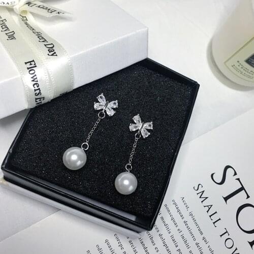 Simple Romantic Drop Earrings for Women 925 Silver Ball Ethnic Anniversary Gifts Pearl Jewelry Free Shipping SILVER Earring