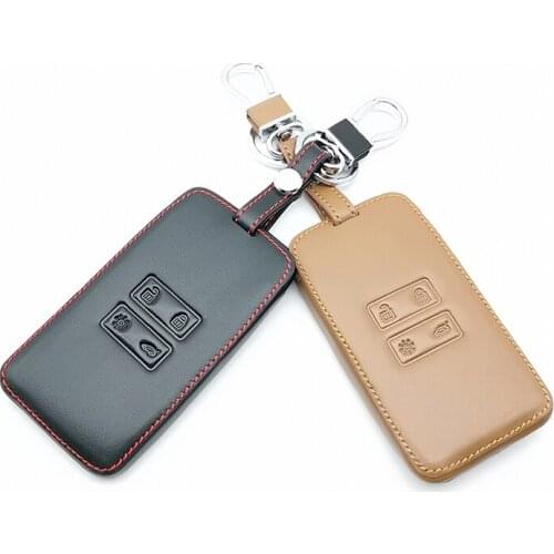 High Quality Soft Leather Car Key Cover Set for Renault Koleos Kadjar Megan 2016-2017 Remote Key Holder Protector Case