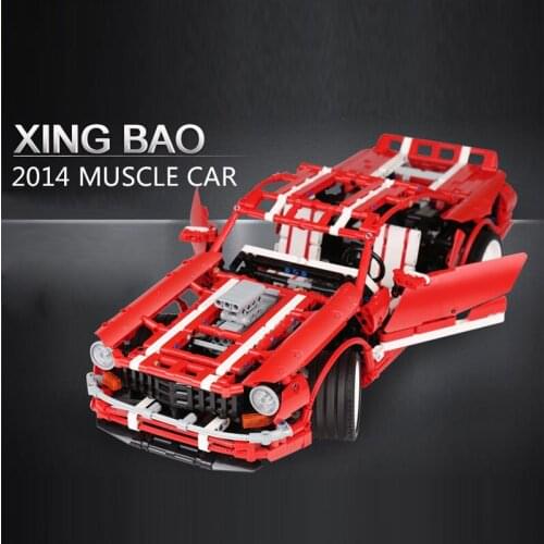XB 07001 Block 2000PCS Creative MOC Series The 2014 Muscle Car Set children Educational Building Blocks Bricks Toys