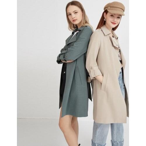 2021 spring autumn long waist retro vintage zaraing-style za 2021 women sheining women khaki trench jacket coat