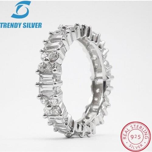 Vintage rings silver real 925 sterling jewelry for women rose gold with stone zircon solid elegant