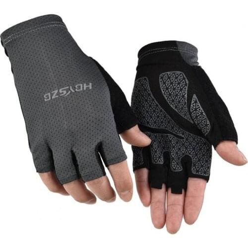 1 Pair Cycling Gloves Sunscreen Antiskid Mesh Fabric Outdoor Sports Fitness Driving Breathable Half Finger Gloves Skate