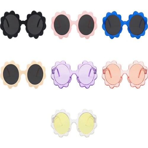 1pc Vintage Kids Sunglasses Child Sun Glasses Round Flower Gafas Baby Children Uv400 Sport Sunglasses For Girls Boys