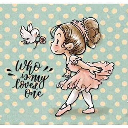 10x10 Little girl dancing Ttransparent Clear Stamps Silicone Seals for DIY scrapbooking photo album Card Making