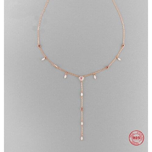 2020 New Fashion Charm Pure 925 Silver Original 1:1 Copy, Simple Design Wild Fashion Tassel Necklace Female Luxury Jewelry Gifts