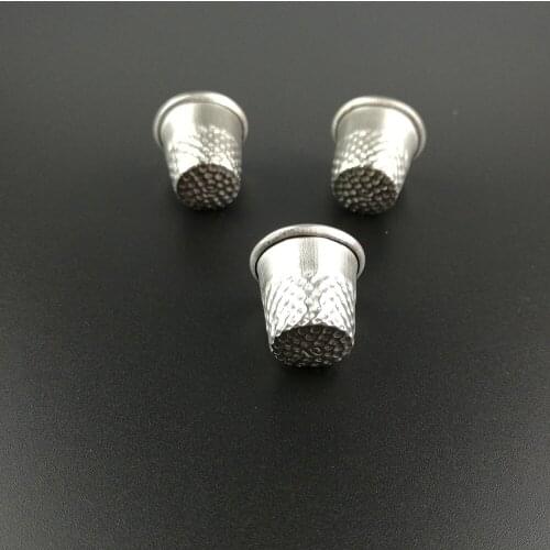 3pcs Metal Sewing Tailor Finger Protector Thimbles Shield Pin Needle Grip Silver Sewing Machine Handworking DIY Craft Tools