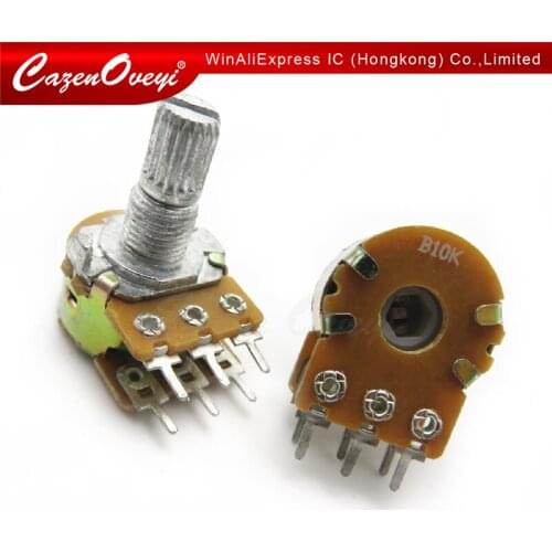 5pcs/lot B1K B2K B5K B10K B20K B50K B100K B500K B1M 6Pin Shaft WH148 Potentiometer 1K 2K 5K 10K 20K 50K 100K 500K 1M