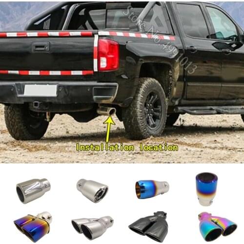 For Chevrolet Silverado 2016-2018 car stickers muffler exterior back end pipe dedicate exhaust tip tail outlet ornament 1pcs