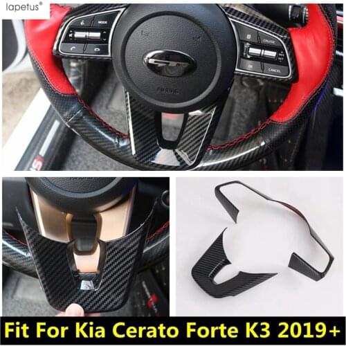 Steering Wheel Frame Decoration Cover Trim Accessories For Kia Cerato Forte K3 2019 2020 2021 ABS Carbon Fiber Look Interior Kit