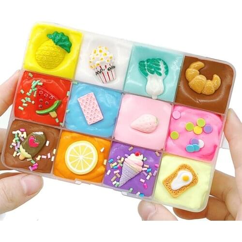 DIY Fluffy Slime Fruit Dish Slime Mud Nontoxic Squeeze Toys Sensory Great Gift Kids Adult Stress Reliever Toy Gift