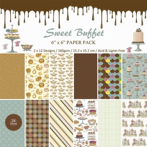 DIY Sweet Buffet Scrapbooking paper pack of 24 sheets handmade craft paper craft Background pad