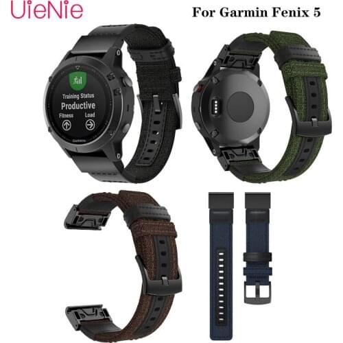 For Garmin Fenix 5 22mm Canvas Quick Release Strap for Garmin Fenix PLUS Smart Sports Watch Strap Wristband Accessory