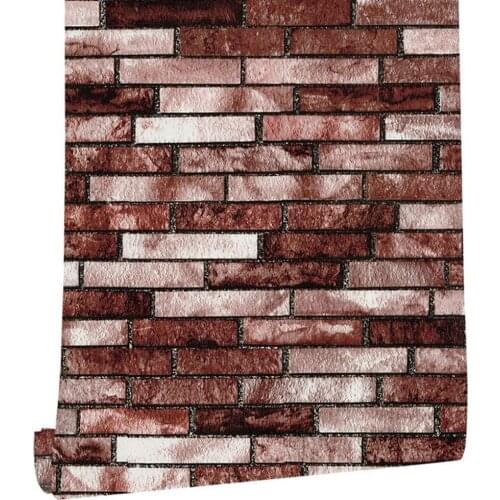 Home Wall Decor Retro 3D Brick Wall Stickers Bar Restaurant Living Room Wall sticker DIY Self-adhesive Waterproof Wallpaper