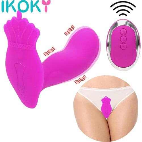 IKOKY Dual Motor Wearable Vibrator Clitoris Stimulator Vaginal Massage Sex Toy for Women Invisible Wireless 10 Speed