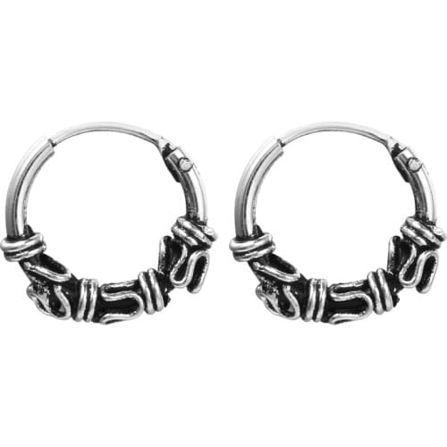 European Tribal Vintage Metal Color Endless Circle Earrings Handmade Small Hoop Earring Bali Wrap For Women Fashion Jewelry