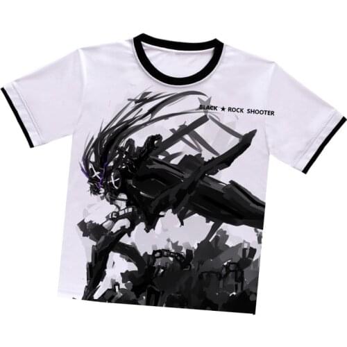 Black Rock Shooter anime O-Neck T-shirt short-sleeved T-shirt summer cosplay