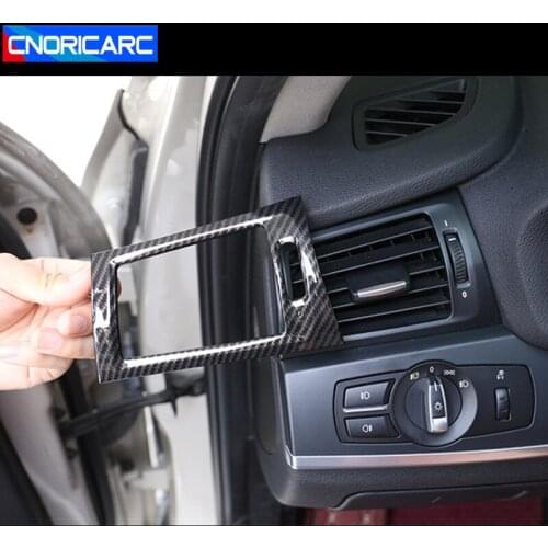 Carbon Fiber Style Dashboard Air Outlet Frame Cover Trim For BMW X3 F25 X4 F26 2012-17 Air Conditioner Vents Decoration Strips