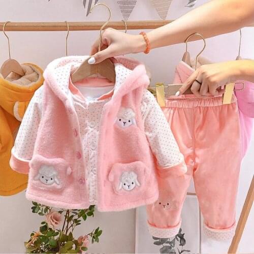 Baby girls thin cotton three-piece suit