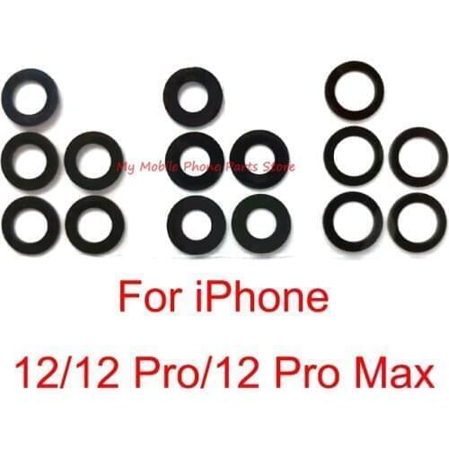 10 Sets Rear Camera Lens Cover For iPhone 12 Pro Max Camera lens Glass With Glue Sticker For iPhone12 12pro Max Repair Parts