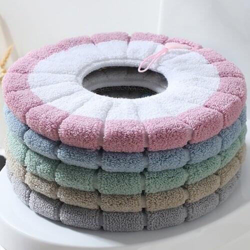 Cute Thick Universal Warm Soft Washable Toilet Seat Cover, Handle Home Decoration Toilet Seat Cushion Toilet Seat Accessories