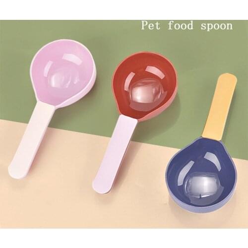Pet Feeding Spoon With Sealed Bag Clip Pet Cat Dog Food Spoon Measuring Cup Easy To Clean Pets Food Shovel Accessories