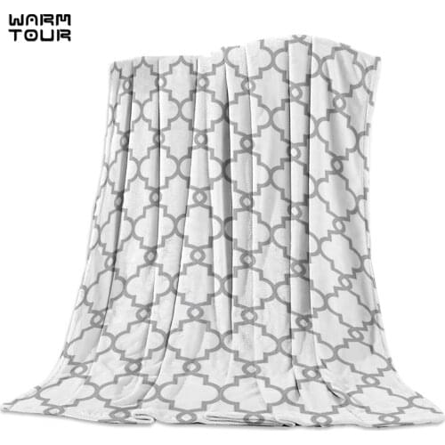 Moroccan White And Black Pattern Printed Nap Blanket Soft Comfortable Velvet Plush Geometric Blankets Warm Sofa Bed Sheets