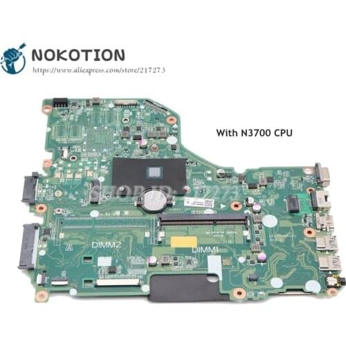NOKOTION For Acer asipre E5-532 E5-532G Laptop Motherboard DA0ZRVMB6D0 NBMYW11004 NBMYW110045 SR29E N3700 CPU DDR3