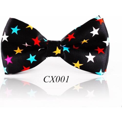 Fashion Colorful Stars Pattern Bowtie Black Las Eestrellas Bow Tie For Men Women Lovely Cravat Leisure Estrelas Gravata